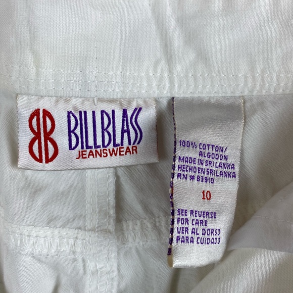Billblass Capris Pants White Wide Leg - Picture 7 of 14